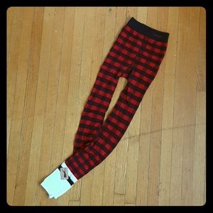 McGregor Red and Black Buffalo Plaid Leggings Hosiery
